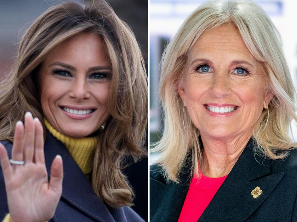 Melania Trump and Dr Jill Biden. Pictures: AFP