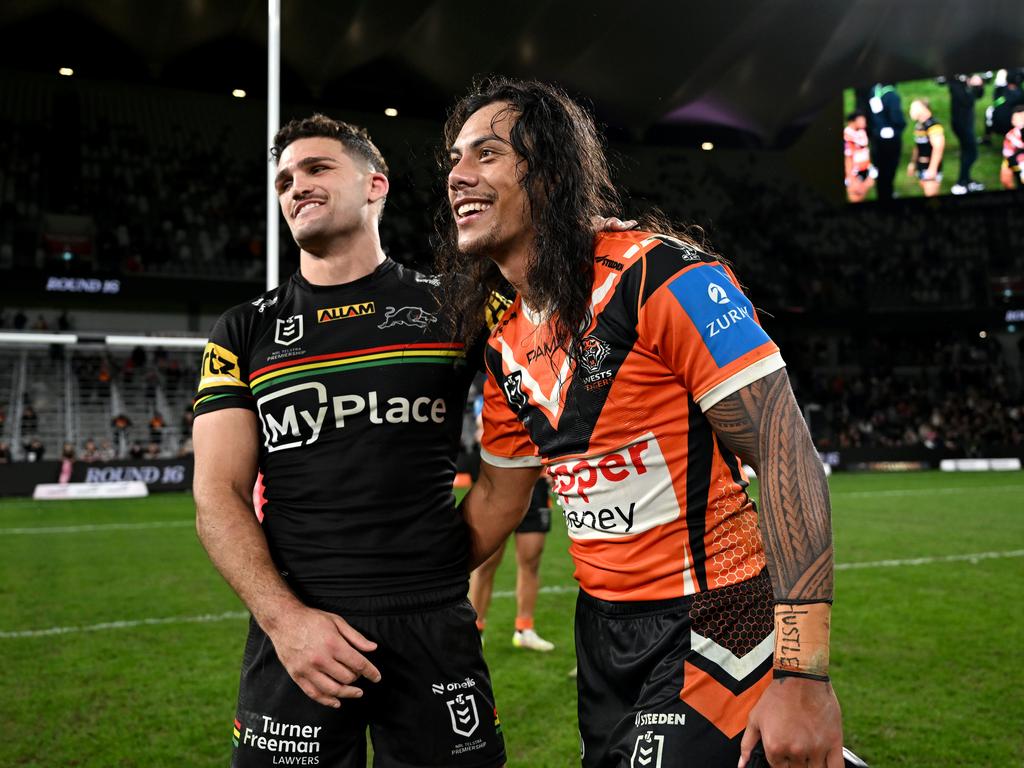 Nathan Cleary and Jarome Luai. Picture: NRL Photos