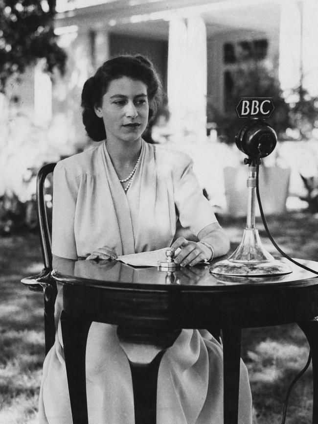 The Queen on her 21st birthday in 1947 when she delivered her famous speech, pledging ‘that my whole life whether it be long or short shall be devoted to your service’. Picture: Topical Press Agency/Hulton Archive/Getty Images