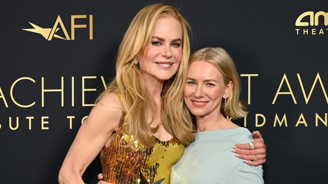 LOS ANGELES, CALIFORNIA - APRIL 27: (L-R) Nicole Kidman and Naomi Watts attend the 49th AFI Life Achievement Award: A Tribute To Nicole Kidman at Dolby Theatre on April 27, 2024 in Los Angeles, California. (Photo by Jon Kopaloff/Getty Images for AFI)