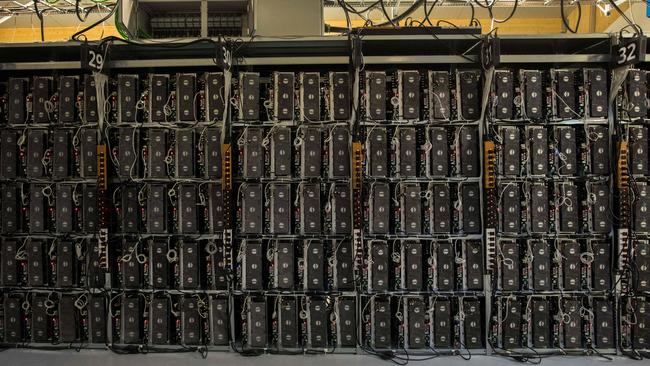 Because cryptocurrency mining involves solving increasingly difficult math problems, every new unit of the crypto requires more computing time — and energy — than the one mined before it. Picture: AFP