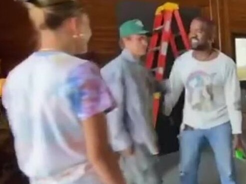 Justin and Hailey Bieber called in on Kanye West in Wyoming to make sure the rapper was doing OK. Picture: Instagram