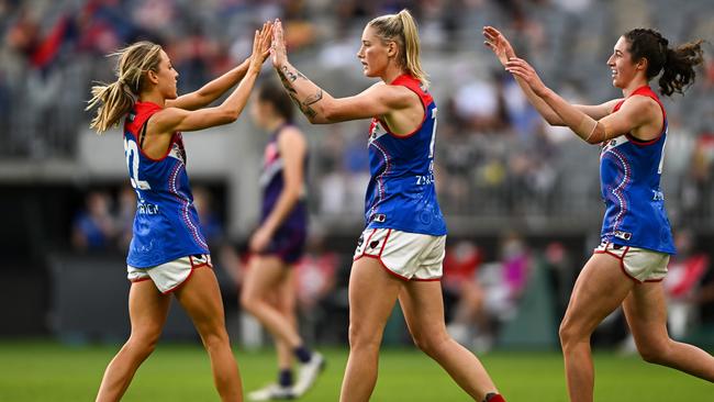 Tayla Harris is just so happy as a Demon, those close to her say. Picture: Getty Images