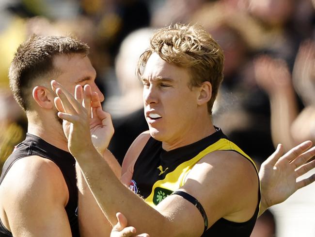 Tom Lynch caused concern among the Richmond faithful after he came off during the final quarter. Picture: Darrian Traynor/Getty Images.