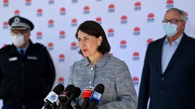 NSW Premier Gladys Berejiklian speaks to the media during a COVID-19 press conference in Sydney. Picture: NCA NewsWire/Bianca De Marchi