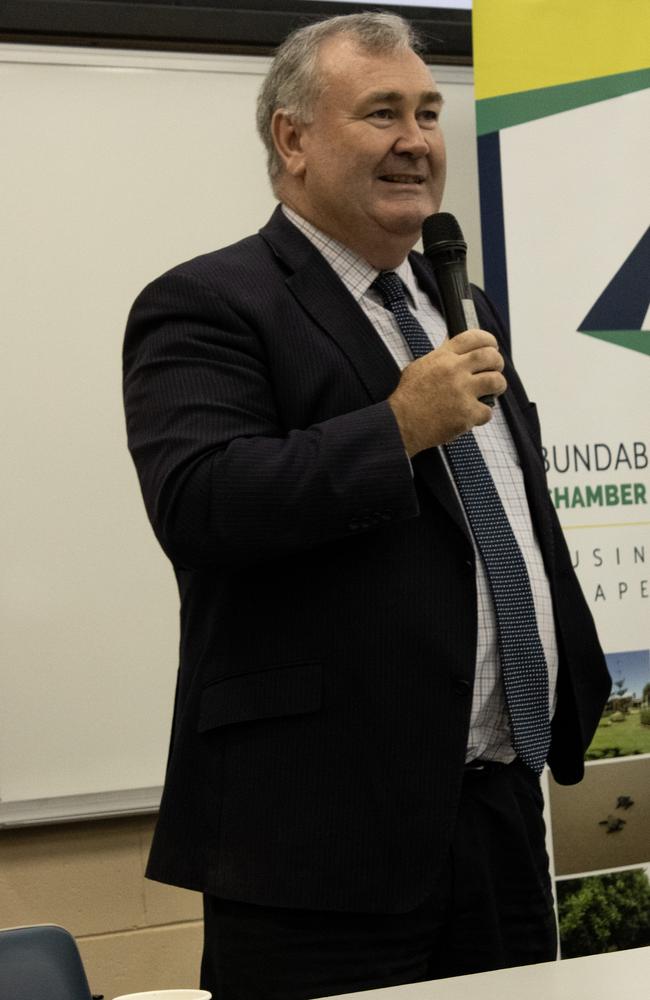 Mayoral candidate Jack Dempsey speaking at the Bundaberg mayoral forum 2024