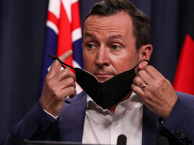 26/4/2021WA premier Mark McGowan to gives a press conference at Dumas House on CovidPic Colin Murty The Australian