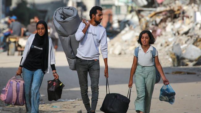 A family arriving at the Nuseirat camp earlier this month. Picture: Bashar Taleb/AFP