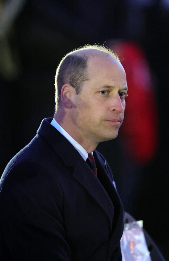 Prince William carries the UK’s sombre mood for loss of the Anzacs. Picture: Getty