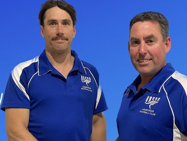 Sam Pfeiffer (left) has signed as playing-coach of Ardrossan in the Yorke Peninsula FL. Picture: Ardrossan Football Club