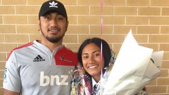 Christine Pauli with her brother and former NRL player Pauli before he went overseas to play. Pic: Supplied