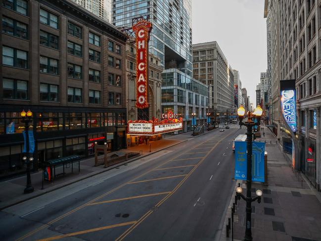 The empty streets of Chicago, Illinois. Picture: AFP