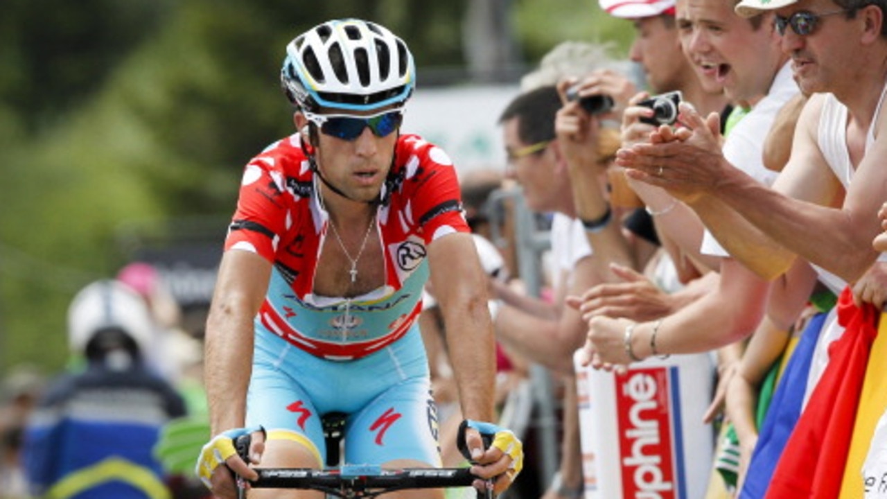 PAYS D'OLLIERGUES, FRANCE - JUNE 09: Vincenzo Nibali of Italy and Team Astana crosses the finish line of the second stage of the Criterium du Dauphine, on June 9, 2014 between Tarare and Pays d'Olliergues - Col du Beal, France. (Photo by Kristof Van Accom/Getty Images)