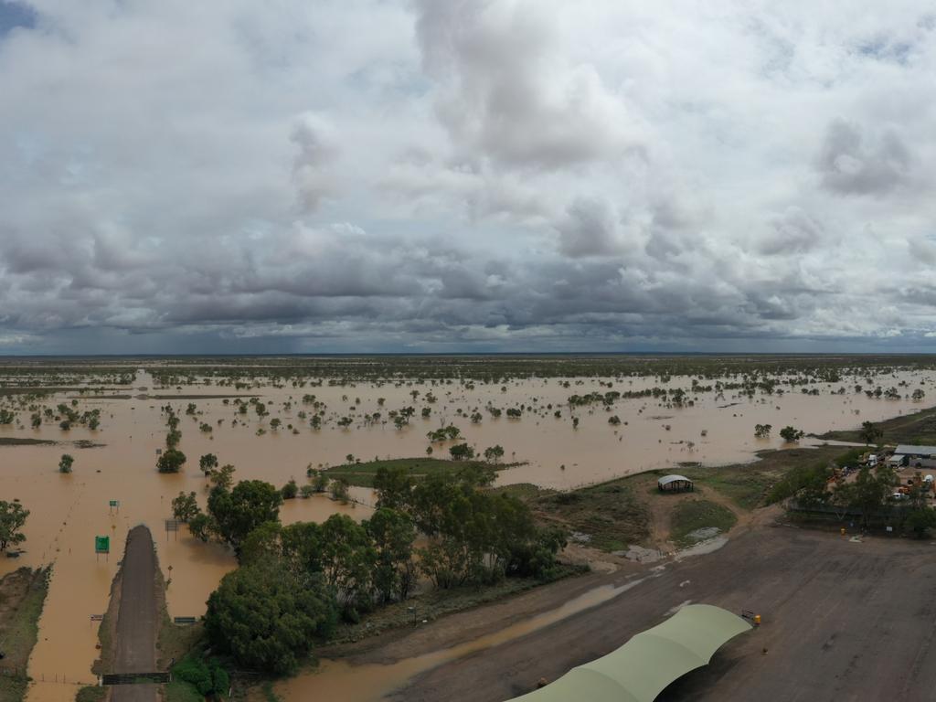 Floodwaters around Winton. Picture: Brendon Meredith/Winton Shire Council