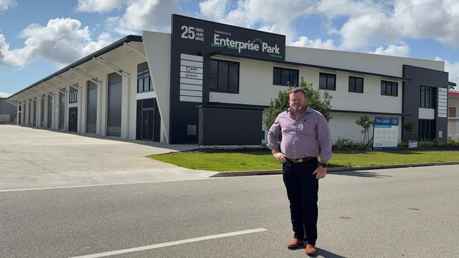 Colliers sales and leasing executive Aaron Power has seen a quick uptake of leases at the Townsville Enterprise Park warehouse complex, located at 25 Greg Jabs Drive, Garbutt. Picture: Supplied.