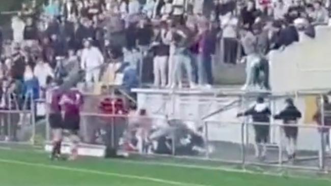 A guard rail on a grandstand collapsed at Leichardt oval in August last year during a school rugby match.