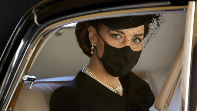 Catherine, Duchess of Cambridge during the funeral of Prince Philip. Picture: Chris Jackson/Getty Images