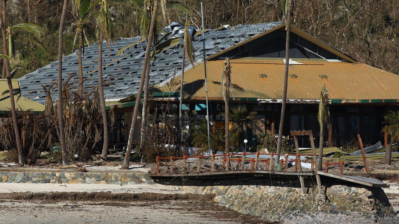 Severe damage to defunct South Molle Island resort caused by Cyclone Debbie. Picture: Liam Kidston.