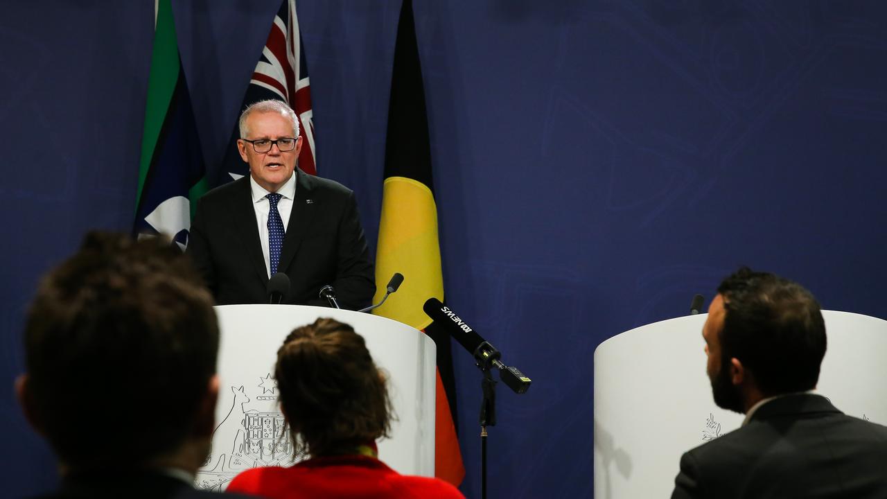 Mr Morrison called the press conference and then behaved dismissive and contrite. Picture: Gaye Gerard / NCA Newswire