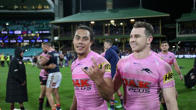 Penrith are in a fight to re-sign Jarome Luai and Dylan Edwards. Credit: NRL Images.