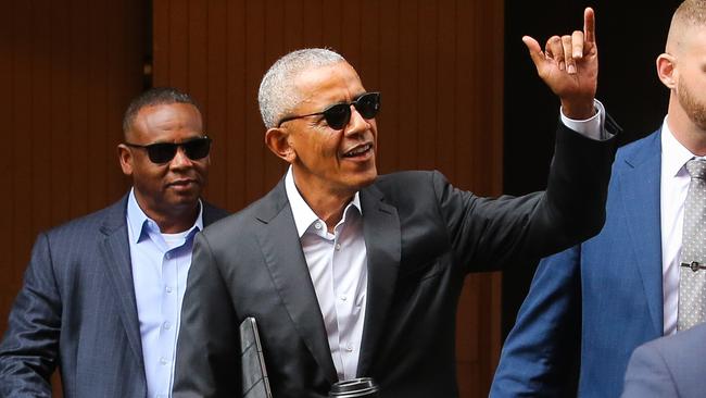 Mr Obama started his speaking tour in Sydney. Picture: NCA NewsWire / Gaye Gerard