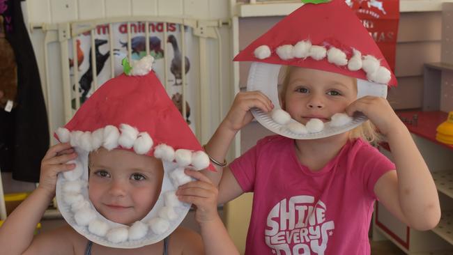 The Christmas craft this morning was a Santa mask made using cotton wool, paper plates and paper. Photo: Kristen Camp