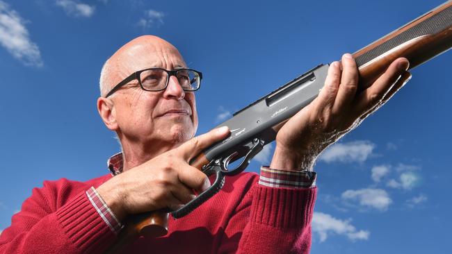 Sporting Shooters Association CEO Jack Wegman with an Adler five-shot lever-action shotgun. Picture: Tony Gough