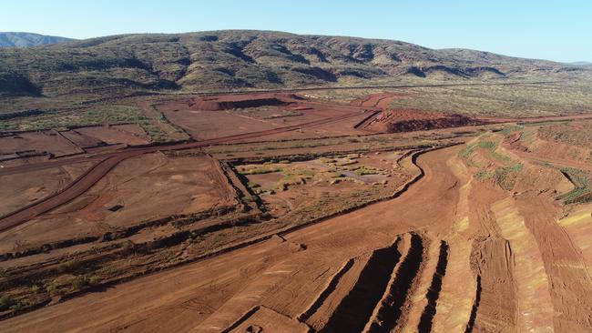 Supplied drone image of BHP's South Flank iron ore project in the Pilbara.