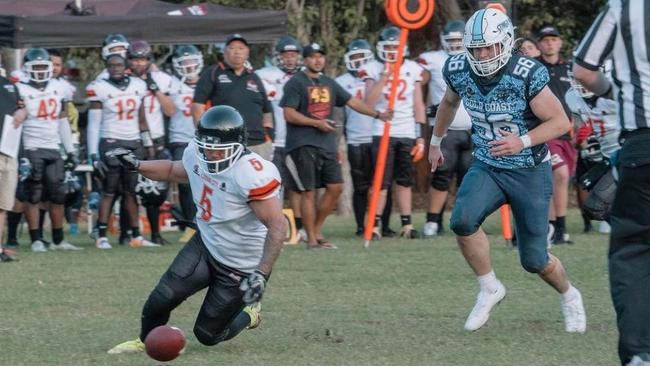 Gold Coast Stingray big hitter Kane Macklin (right).