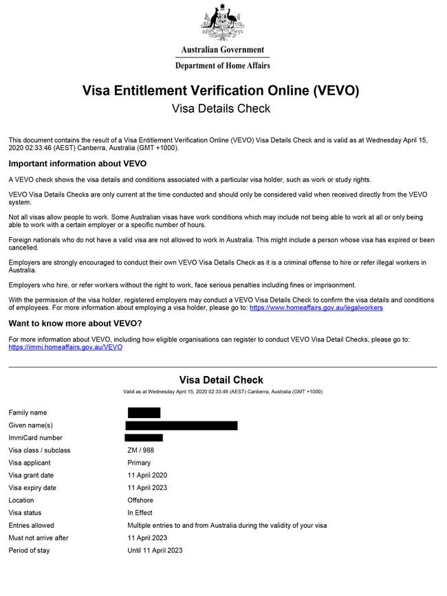 Online platforms are being used to obtain ship crew visas to get into Australia. Picture: Supplied