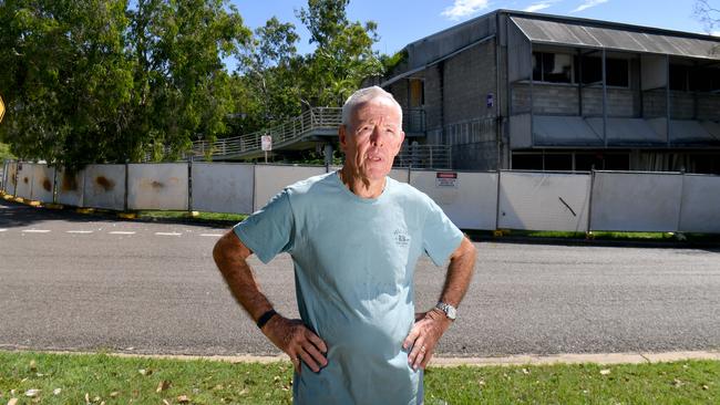 Former JCU lecturer Trevor Bond at James Cook University's Western Campus with building earmarked for demolition. Picture: Evan Morgan