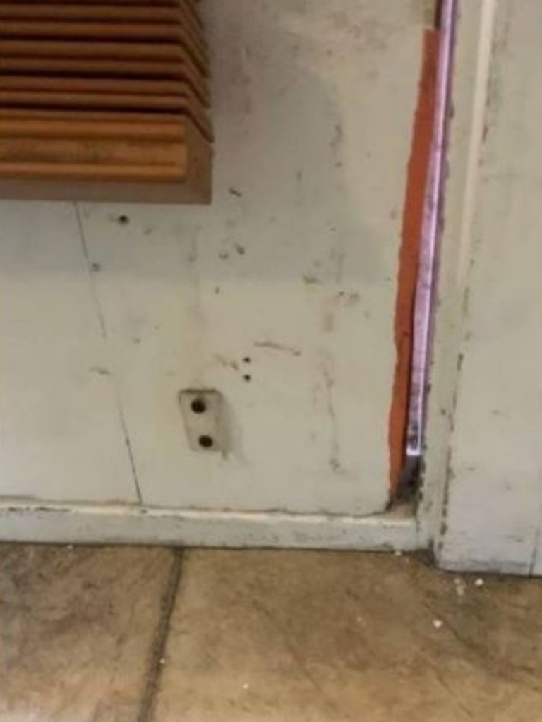 A gap in the room’s front door let a draught through. Picture: Karen Nicol