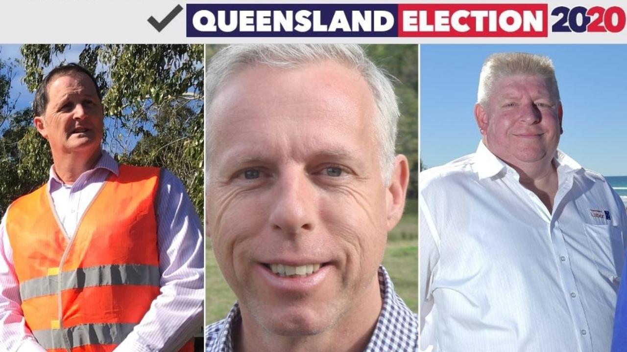 CANDIDATES: From left, Labor hopefuls Jason Hunt (Caloundra), Brent Hampstead (Glass House) and Mark Denham (Noosa).