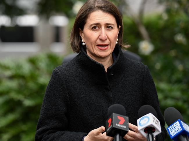 NSW Premier Gladys Berejiklian speaks to the media during a press conference in Sydney, Friday, May 22, 2020. From June 1, pubs and restaurants across NSW will be permitted to host 50 patrons at once. Picture: AAP