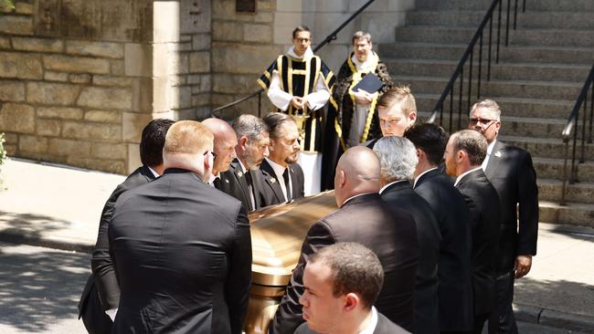 Pallbearers carry the casket at the funeral of Ivana Trump at St. Vincent Ferrer Roman Catholic Church. Picture: AFP