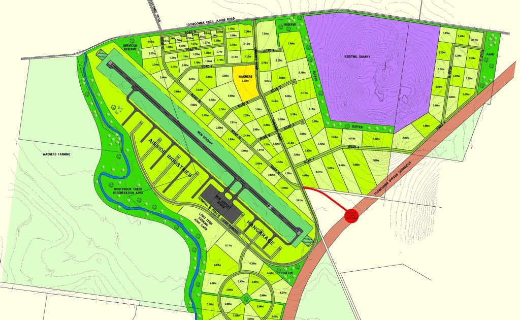 Concept map of Wagners&squot; proposed Wellcamp Airport.