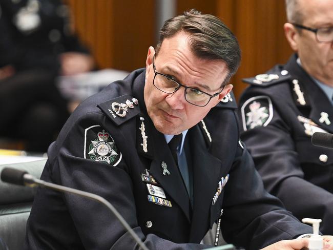 Australian Federal Police Commissioner Reece Kershaw is the highest paid police commissioner in the country with one of the smallest police forces. Picture: Martin Ollman