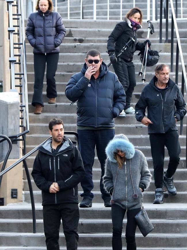 Australian Billionaire James Packer puts his Mariah Carey troubles behind him as he snuggles up to a mystery blonde while vacationing in Aspen. James held hands with his new girl as they hit the town with friends during the day. Perhaps James is trying to throw his new relationship in Mariah's face, as Mariah does have a home in Aspen and is always their for the holidays. Picture: BACKGRID
