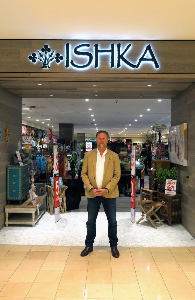 Ishka owner Toby Darvall pictured at the Chadstone store in Victoria yesterday.