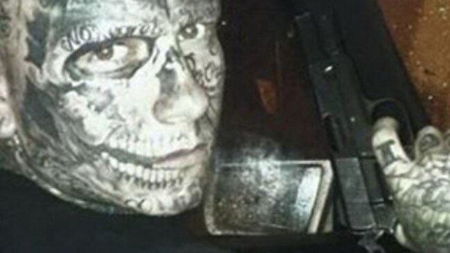 ‘Lizard Man’ Bronson Ellery was trying start a new chapter of a violent bikie gang on the Glitter Strip before he murdered his ex-girlfriend Shelsea Schilling and took his own life. Picture: supplied.