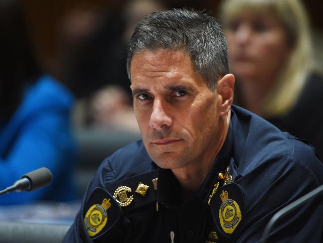 **FILE** A February 8 2016 file image of Australian Border Force Commissioner Roman Quaedvlieg at Senate Estimates at Parliament House in Canberra. The head of the Australian Border Force has gone on leave amid an external investigation. (AAP Image/Mick Tsikas) NO ARCHIVING