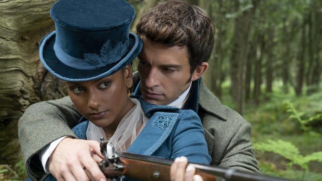 Simone Ashley as Kate Sharma and Jonathan Bailey as Anthony Bridgerton. Picture: Netflix