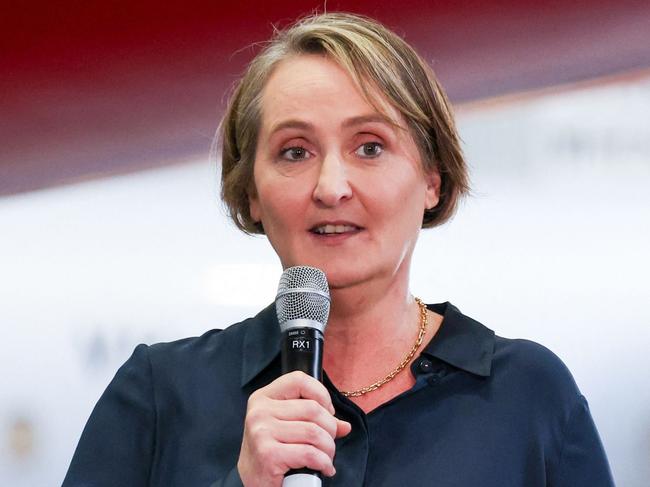 Qantas Airways chief executive Vanessa Hudson. (Photo by DAVID GRAY / AFP)