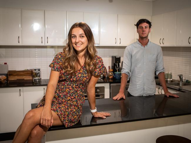 Portraits of Jacob, 29, and Tania Schwarcz, 30, taken at their uni in Baulkham Hills on 22nd February 2021. The couple recently signed up to a new home loan and have fixed a portion of their loan at 1.88 per cent to save money. (Pictures by Julian Andrews).