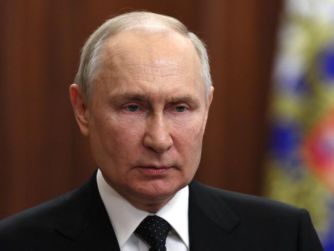 Russian dictator Vladimir Putin has sustained a mortal blow to his leadership, authority and future, following the Wagner Group’s attempted coup. Picture: AFP