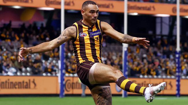 The silky skills of Shaun Burgoyne on display at Marvel Stadium. Picture: Michael Klein