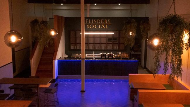 The original look of Flinders Social when it first opened in July. The bar’s owner Richard Norris said the larger table layout didn’t work, and that he had to adapt to increase capacity.