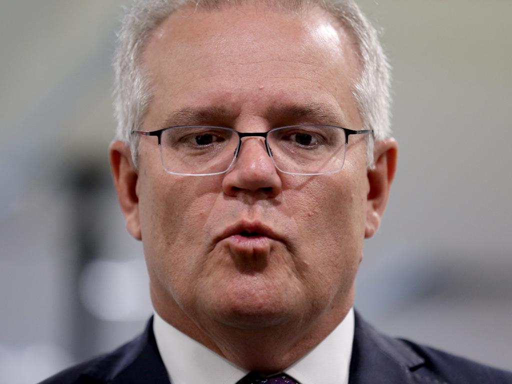 Australian Prime Minister Scott Morrison was very careful about what he said about the US President. Picture: NCA NewsWire / Dylan Coker