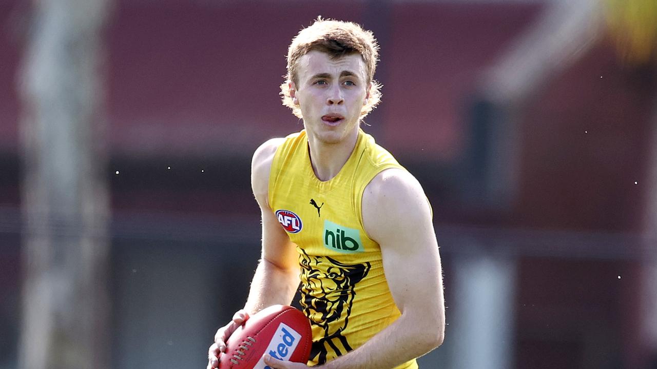 Tom Brown debuted in round 24 for Richmond. Picture: Michael Klein