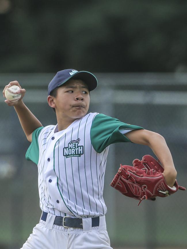 Met East V Met North in the 12-14 years QLD School Sport Baseball Championships. Picture:Glenn Campbell